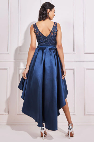 Sequin & Satin Dipped Hem Midi Dress Goddiva